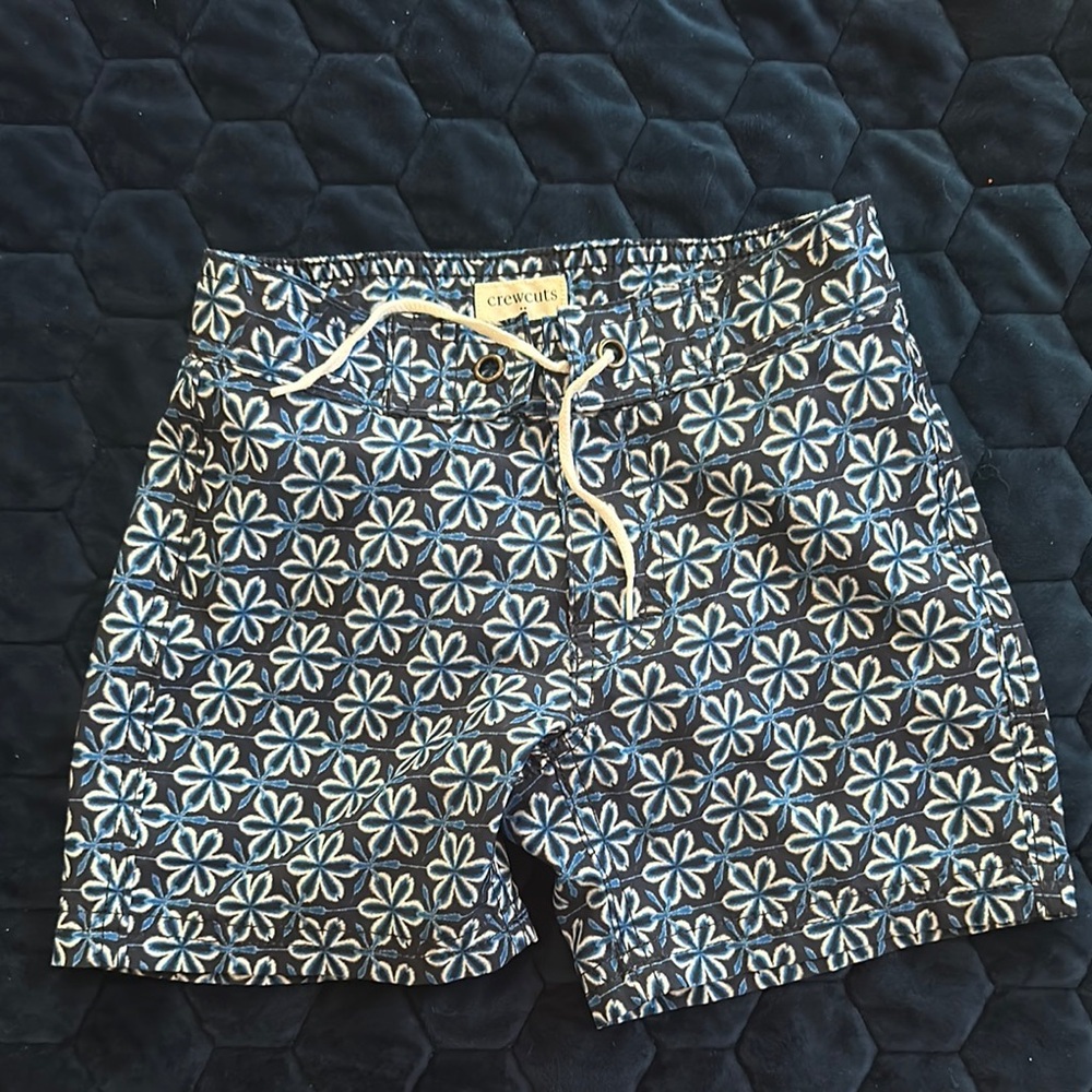 Crewcuts Kids Blue Floral Swim Shorts